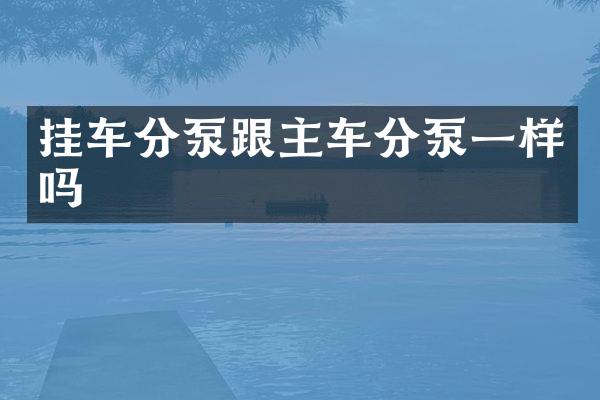 掛車分泵跟主車分泵一樣嗎