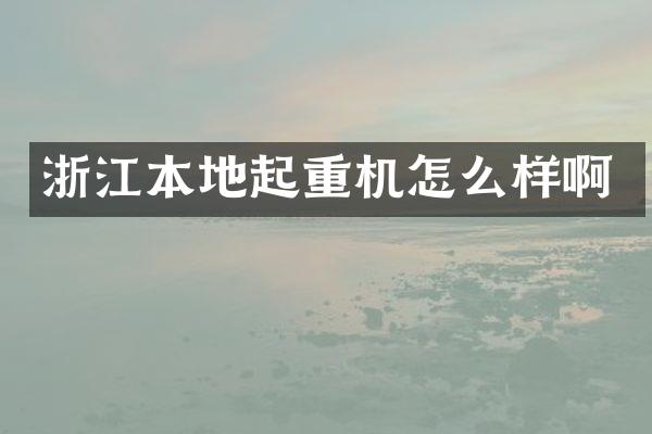 浙江本地起重機(jī)怎么樣啊