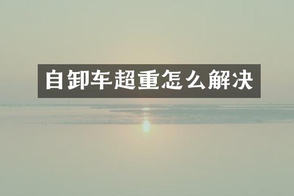 自卸車(chē)超重怎么解決