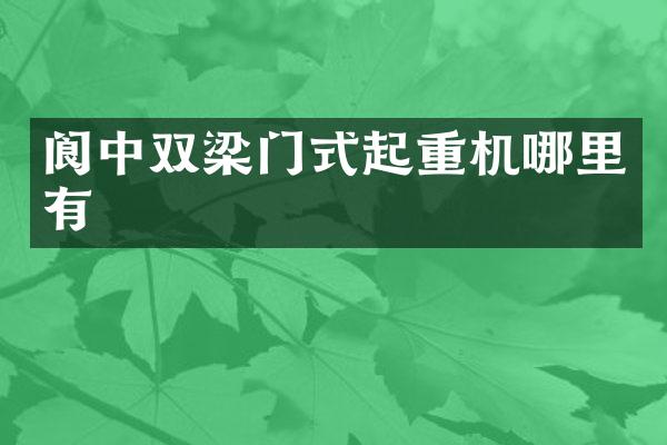 閬中雙梁門式起重機哪里有