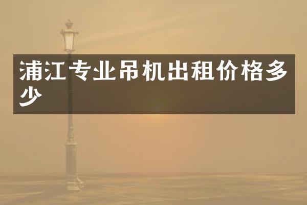 浦江專業(yè)吊機(jī)出租價(jià)格多少