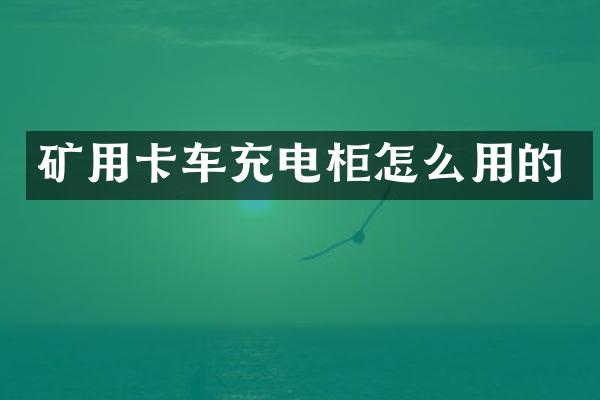 礦用卡車(chē)充電柜怎么用的