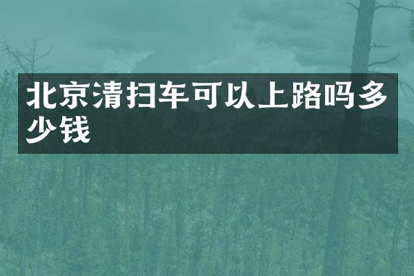 北京清掃車可以上路嗎多少錢