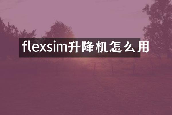 flexsim升降機(jī)怎么用