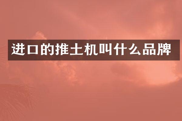 進(jìn)口的推土機(jī)叫什么品牌