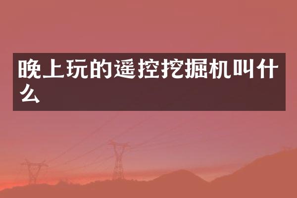 晚上玩的遙控挖掘機叫什么