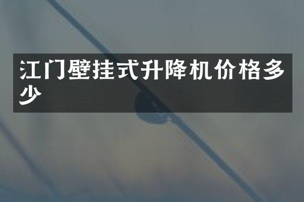 江門壁掛式升降機(jī)價(jià)格多少