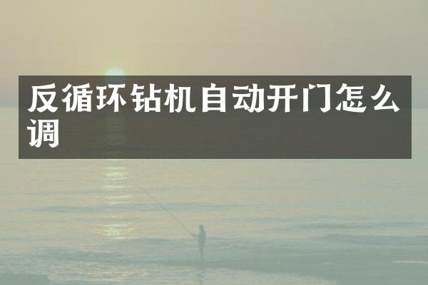 反循環(huán)鉆機(jī)自動(dòng)開門怎么調(diào)