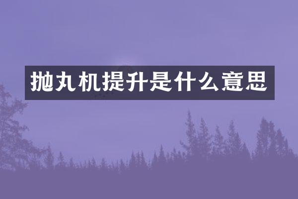 拋丸機提升是什么意思