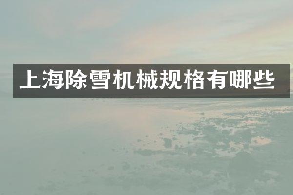 上海除雪機(jī)械規(guī)格有哪些