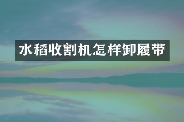 水稻收割機(jī)怎樣卸履帶