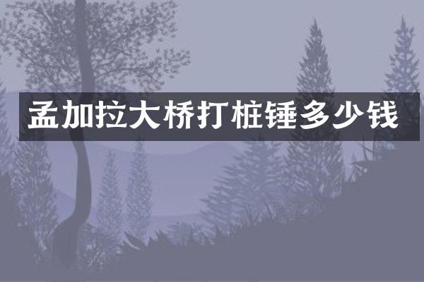 孟加拉大橋打樁錘多少錢