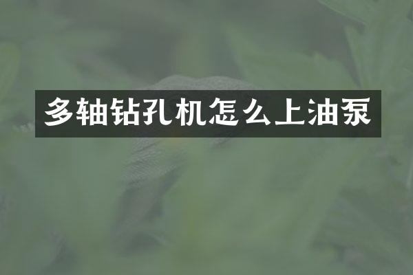 多軸鉆孔機(jī)怎么上油泵