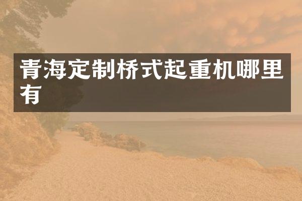 青海定制橋式起重機哪里有