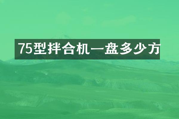 75型拌合機一盤多少方