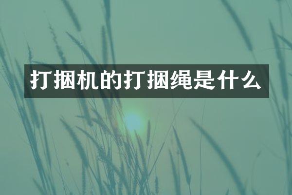 打捆機(jī)的打捆繩是什么