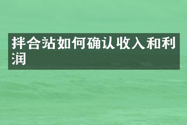 拌合站如何確認(rèn)收入和利潤(rùn)