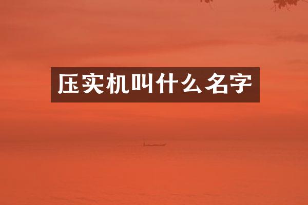 壓實(shí)機(jī)叫什么名字