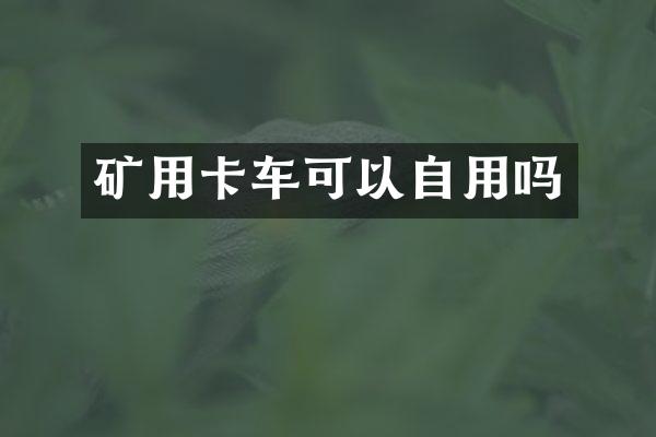 礦用卡車可以自用嗎