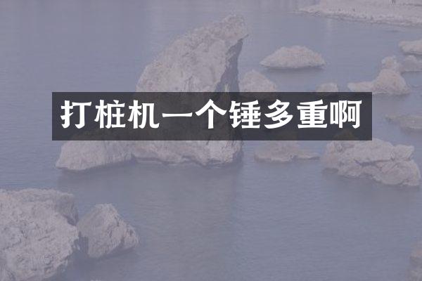 打樁機(jī)一個錘多重啊