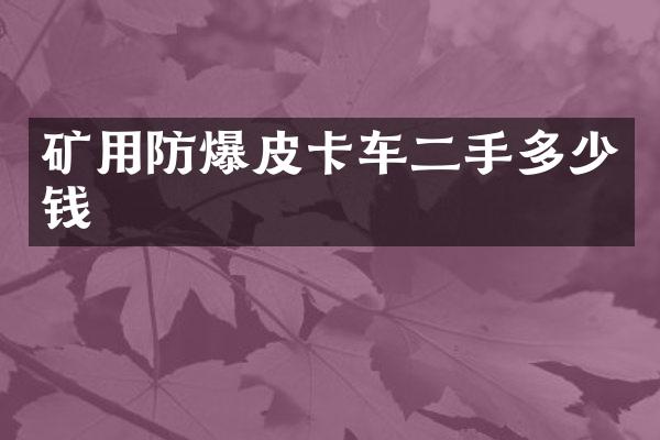 礦用防爆皮卡車二手多少錢