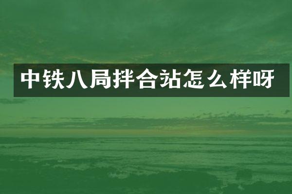 中鐵八局拌合站怎么樣呀