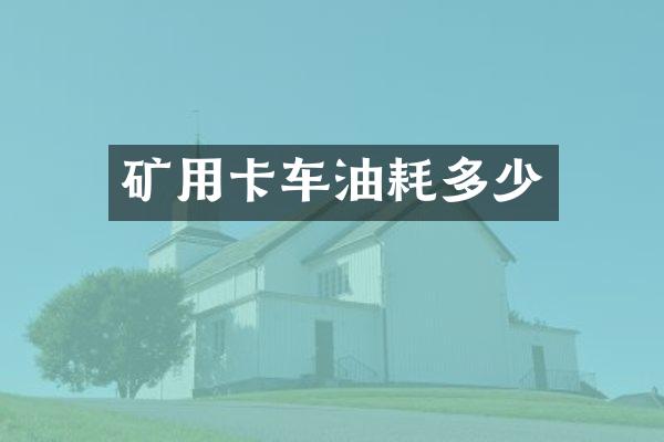 礦用卡車油耗多少