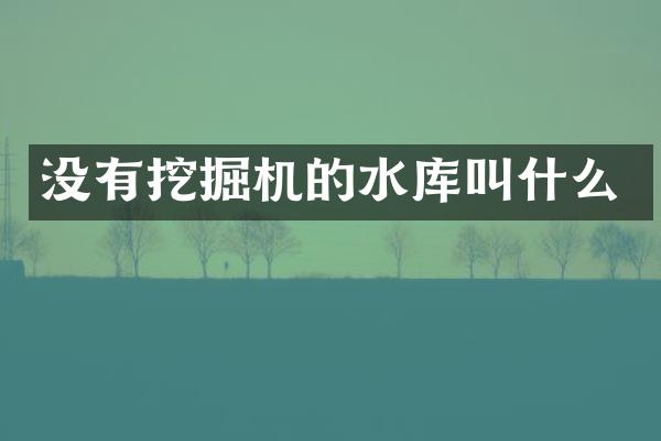 沒有挖掘機的水庫叫什么