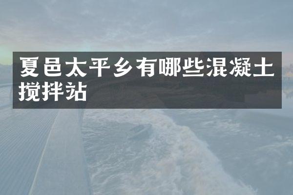 夏邑太平鄉(xiāng)有哪些混凝土攪拌站