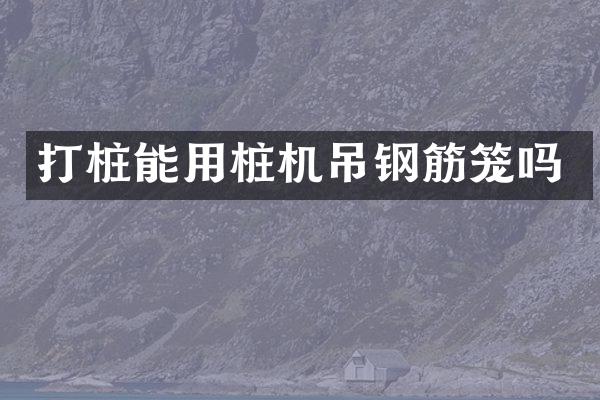 打樁能用樁機(jī)吊鋼筋籠嗎