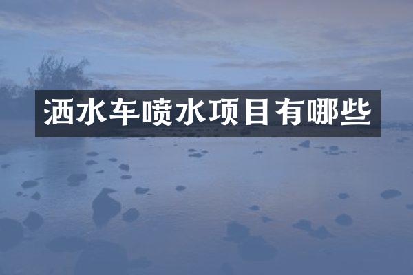 灑水車噴水項目有哪些