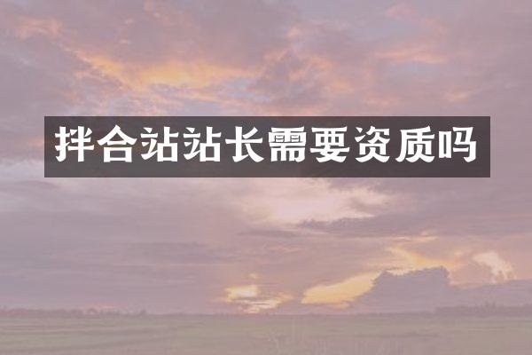 拌合站站長(zhǎng)需要資質(zhì)嗎