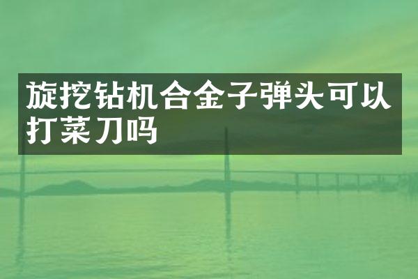 旋挖鉆機合金頭可以打菜刀嗎