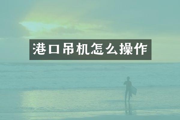 港口吊機(jī)怎么操作