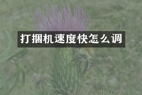 打捆機速度快怎么調(diào)