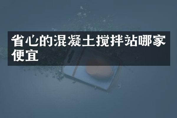 省心的混凝土攪拌站哪家便宜