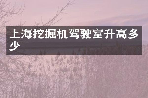 上海挖掘機駕駛室升高多少