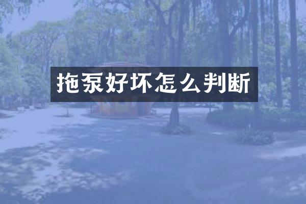 拖泵好壞怎么判斷