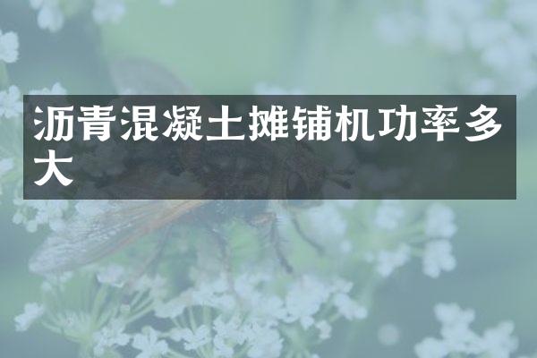 瀝青混凝土攤鋪機功率多大