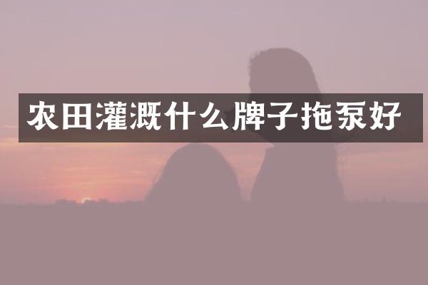 農(nóng)田灌溉什么牌子拖泵好