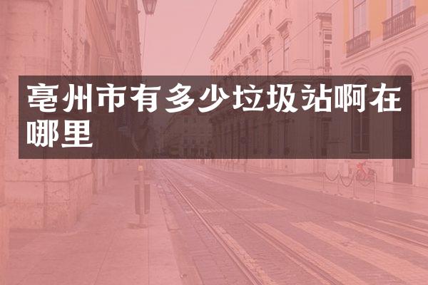 亳州市有多少垃圾站啊在哪里