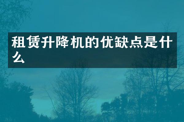 租賃升降機(jī)的優(yōu)缺點(diǎn)是什么