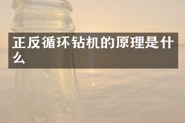 正反循環(huán)鉆機的原理是什么