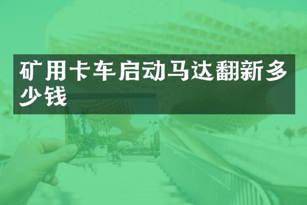 礦用卡車啟動馬達(dá)翻新多少錢