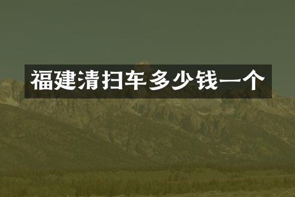 福建清掃車多少錢一個