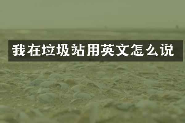 我在垃圾站用英文怎么說(shuō)