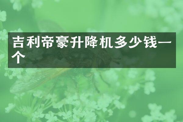 吉利帝豪升降機多少錢一個