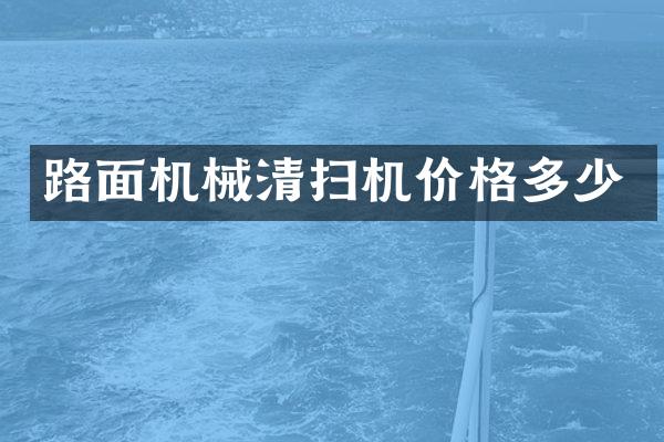 路面機械清掃機價格多少