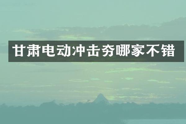 甘肅電動沖擊夯哪家不錯