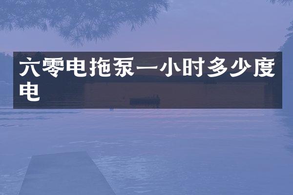 六零電拖泵一小時多少度電